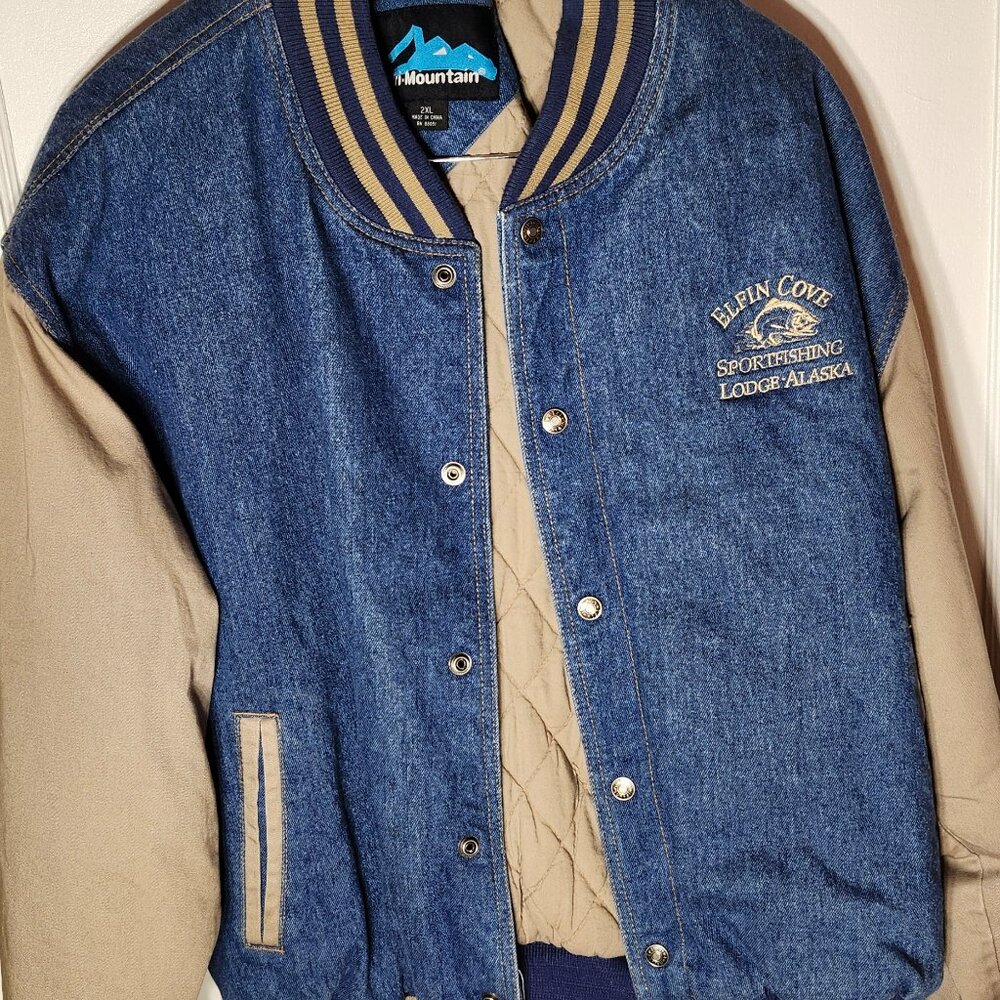 Tri-Mountain 2XL 100% cotton jean fishing jacket, with 100% poly infill